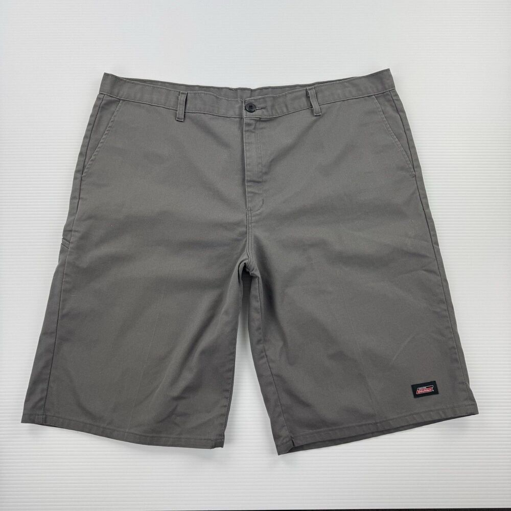Dickies Mens 42 Gray Work Shorts Flat Front Chino Uniform Utility Pocket